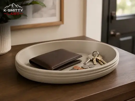Modern Ribbed Keys & Wallet Catch-All Tray
