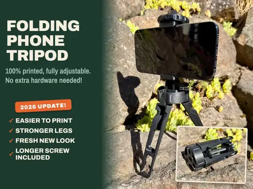 Folding Phone Tripod | 100% Printed (2026 Update!)
