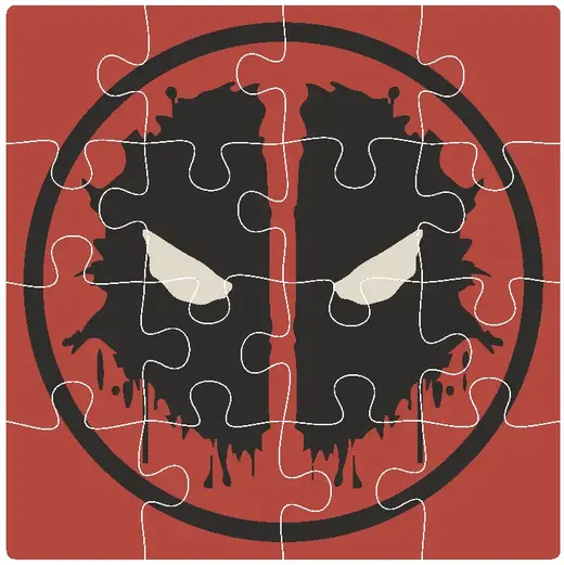 Deadpool Melting Mask 4x4 120mm Puzzel