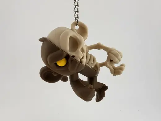 Kawaii Monkey Skeleton Keychain - Cute Charm
