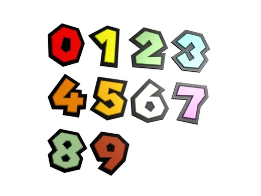 Mario Font Numbers, can be used for room number