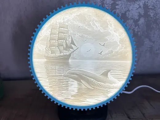 Lithophane Lampe Personalisierbar/Delfin Light Box