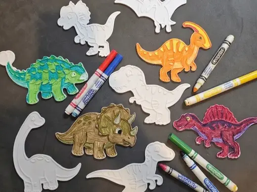 Dinosaur Coloring Set & Keyrings
