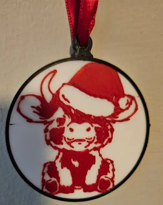 Baby Highland cow Christmas decoration