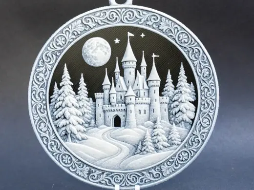 Snow Castle Christmas Ornament bauble