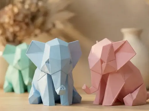 Origami Elephant - Minimalist Decor