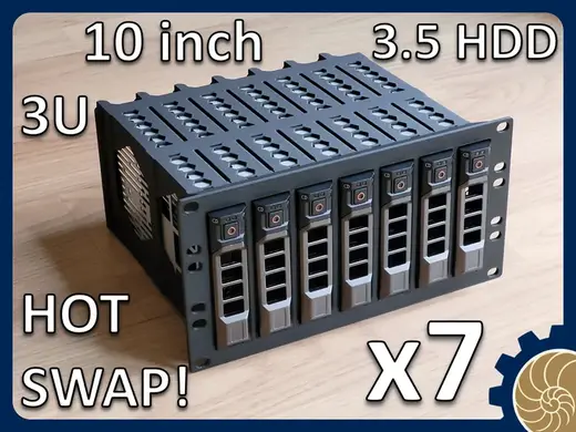 10 inch Rack 3U: 7 x 3.5 inch HDD - HOT SWAP !