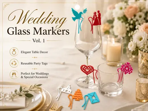 Wedding Glass Markers Vol. 1 Hochzeits-Glasmarker