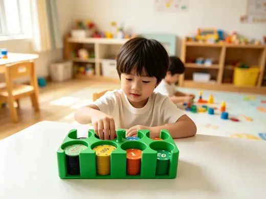 益智数字筹码收纳盒 幼儿数学认知教具