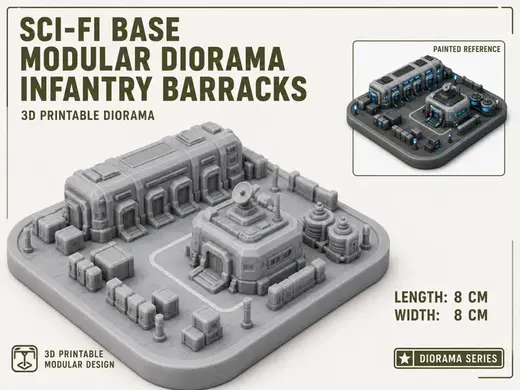 Sci-Fi Base Modular diorama - Infantry Barracks