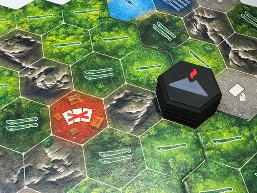 Quest for El Dorado Volcano Tile Tokens