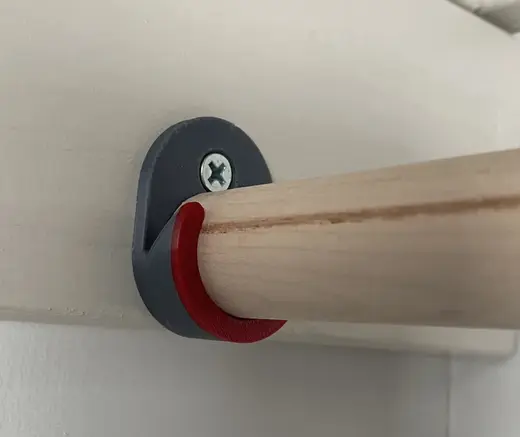 Wardrobe Hanging Rod Holder/Bracket - Clip-in
