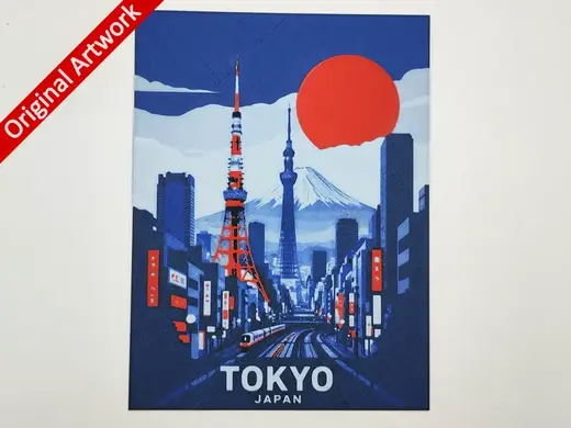 Travel poster of Tokyo - hueforge