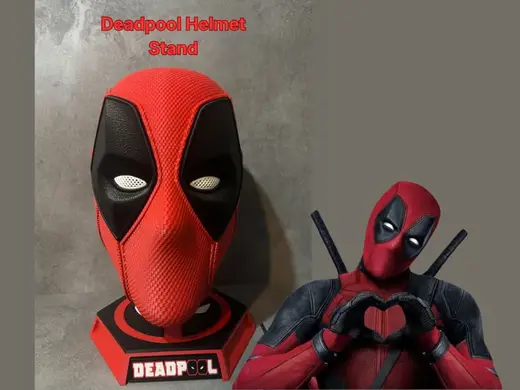 Deadpool helmet stand (NO SCREWS needed)