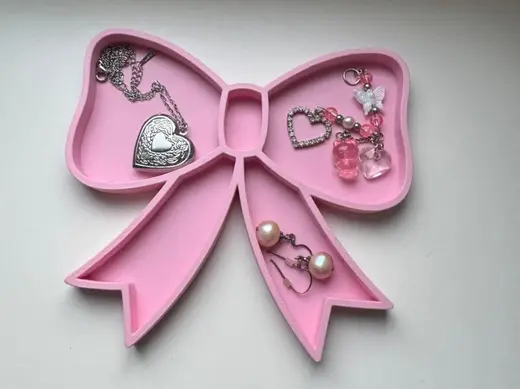 Coquette bow jewelry tray