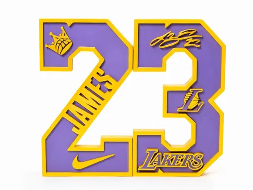 Lebron James 23 Lakers Basketball Sign Art
