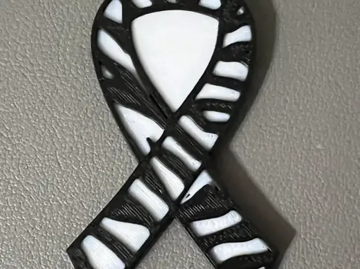 Neuroendocrine Cancer Ribbon Keychain