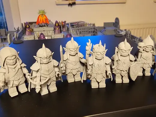 Building block inspiret DnD miniatures Dark Elves
