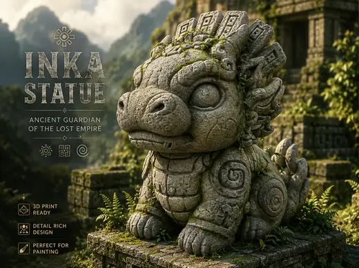 Inca Dragon Statue – Cute Ancient Temple Guardian