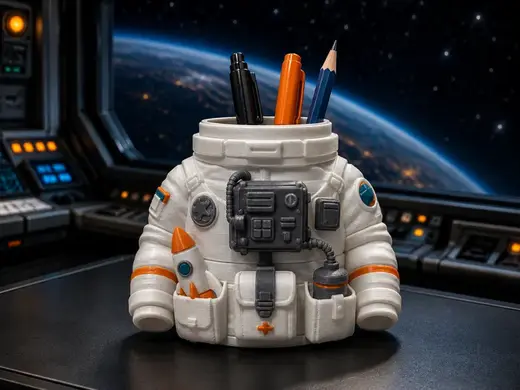 Astronaut Pencil Holder | Space Desk Organizer
