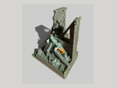 Miniature Fantasy Derelict Building Corner