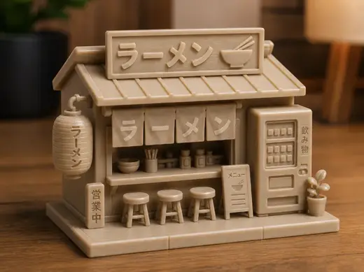 Tienda de ramen japonesa en miniatura