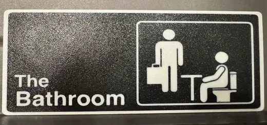 The Office Sign for the Bathroom Parody
