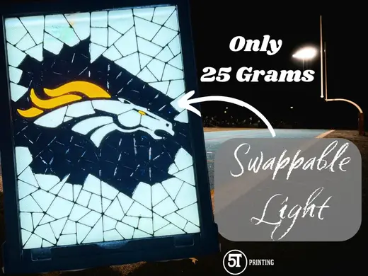 Denver Broncos light (swappable glass)