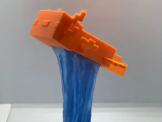 Minecraft axolotl on water