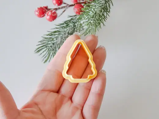 Silhouette Christmas Tree Polymer Clay Cutter