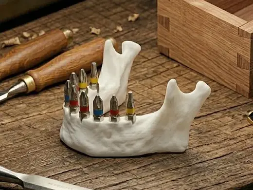 Anatomical jaw bone Hex Bit Holder screwdriver