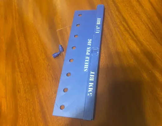 Shelf Pin Jig - Supports 5mm & 1/4" Bits