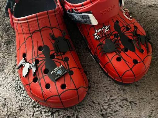 Spider emblem croc charms