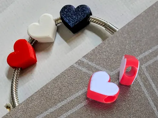 Heart Bracelet Charm - Pandora / Paracord