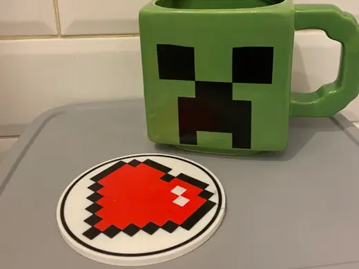 Minecraft Heart Coaster For Valentines