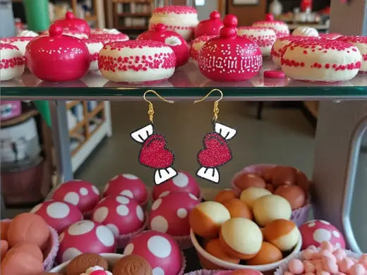 Valentine candy earrings