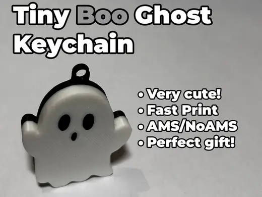 Tiny Boo Ghost Keychain(Fast Print|Cute Gift Idea)