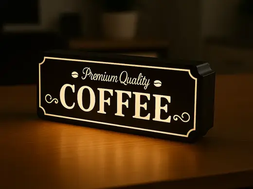 Premium Coffee Lightbox | LED Lamp