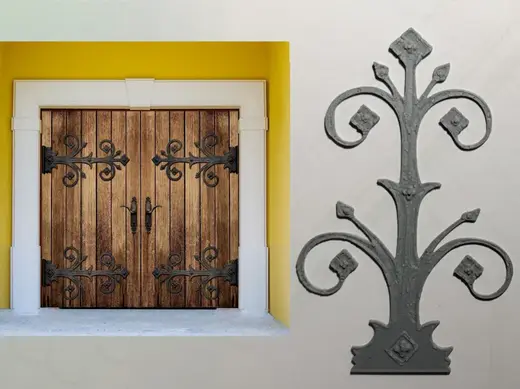 decorazione in ferro battuto per porta
