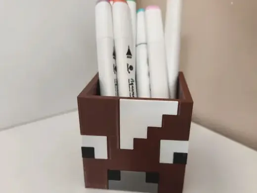 Pot crayons Vache minecraft Cow pencil holder