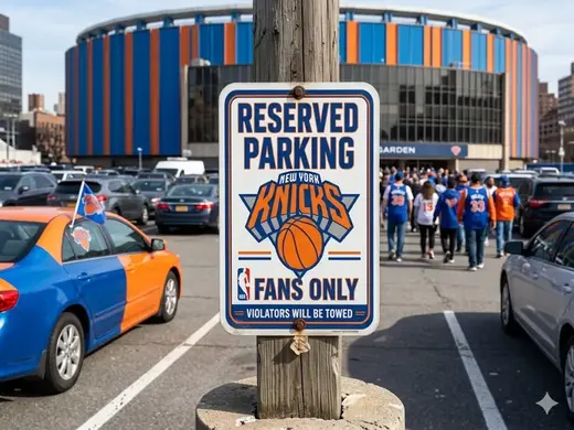 New York Knicks Fan Parking only sign
