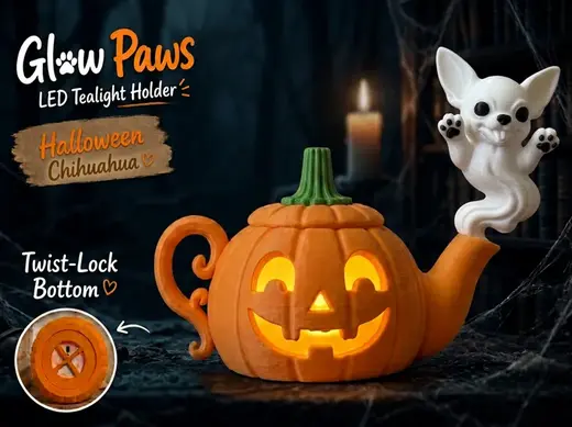 Chihuahua Glowpaws Tea Light Holder Teapot