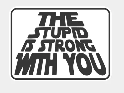 "the stupid is strong with you" Schild