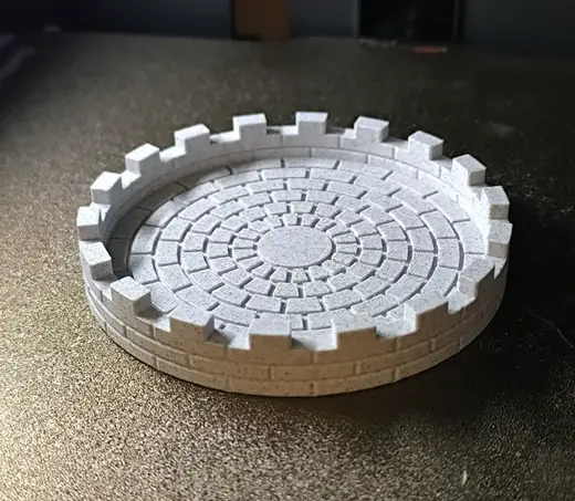 Castle Tower Coaster with textured top