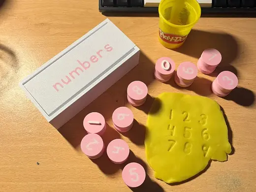 Playdough and Clay Number Stamps Set for Education