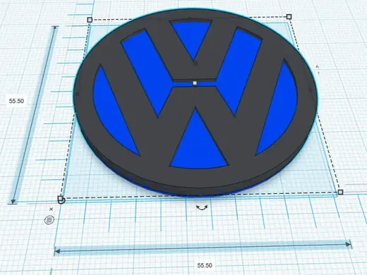 VW Logo Schwarz Blau