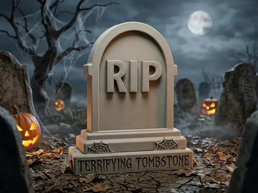 Lápida RIP Halloween 3D Pack 4 Tamaños