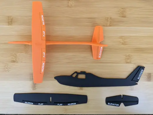 Instructional High Wing Airplane-Labeled & Posable