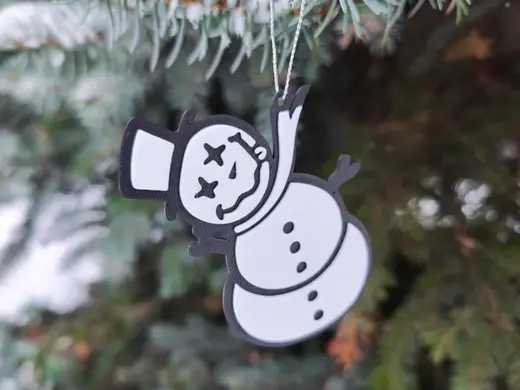 Hanging Snowman Christmas Ornament