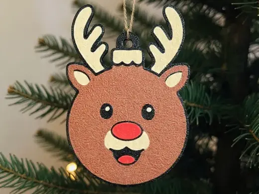Cute Rudolph Christmas Bauble Multi-Color Print